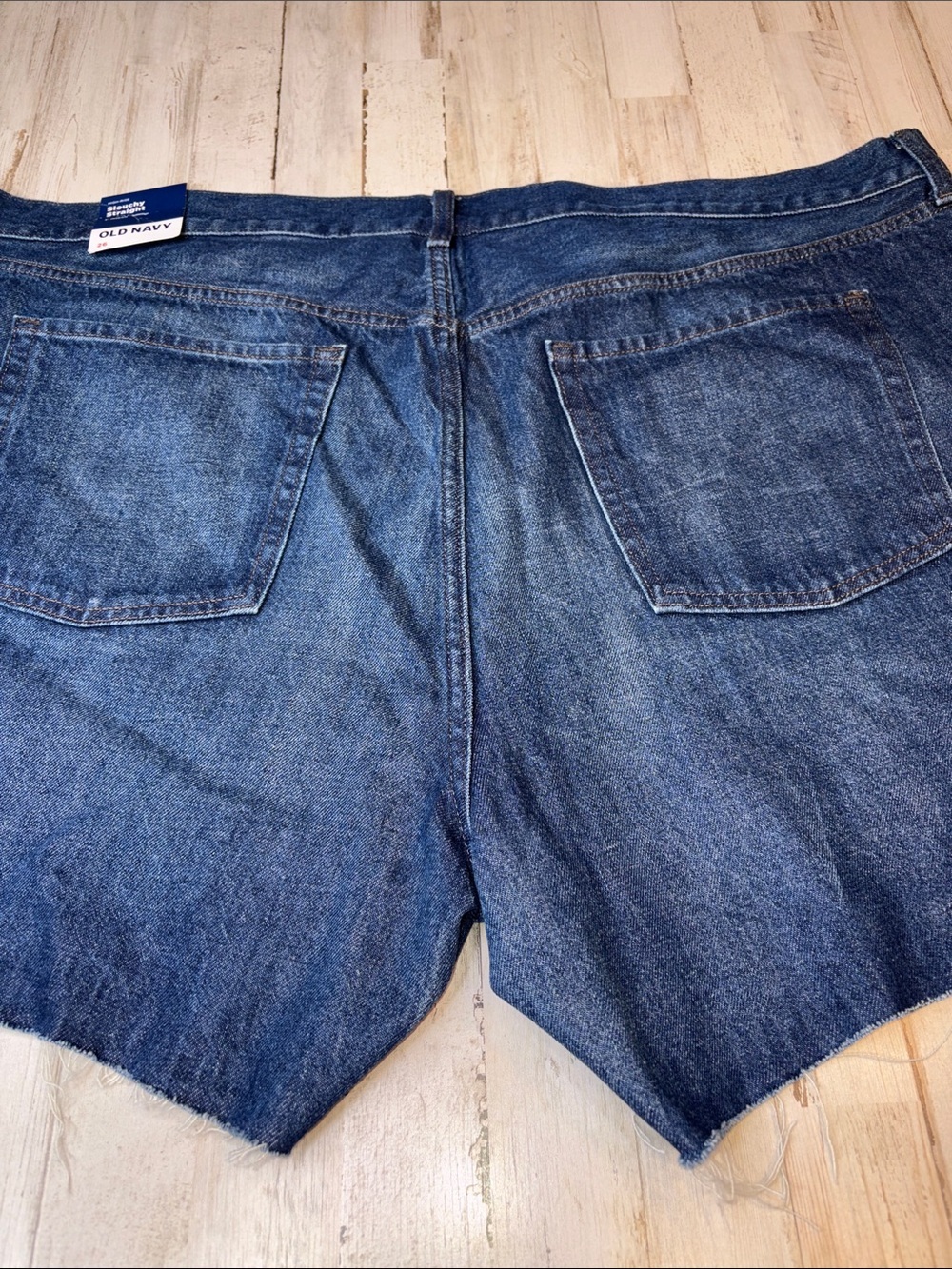 Old Navy High-Rise Slouchy Straight Blue Denim Cutoff Shorts Plus Size 26 - Picture 14 of 16
